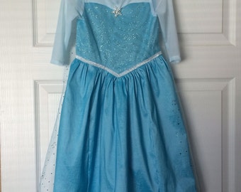 Childrens Blue Elsa Dress- Let It Go- - Snowflake Dress