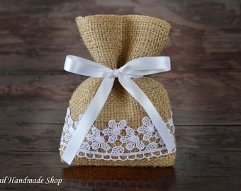 Rustic Favor Bags, Candy Buffet Bags, Burlap,Party Favor Bag, Beach Wedding Favor Bags, - SET OF 100