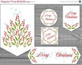 ON SALE 50 % OFF Merry Christmas printable party pack, bunting banner, party circle, squares, gift tags, long labels, instant download, read Il_170x135