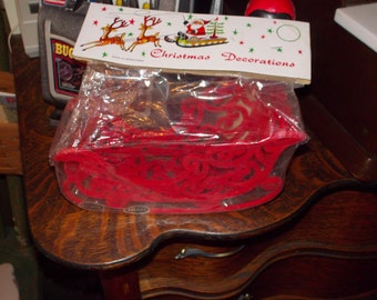 vintage velvet santa sleigh