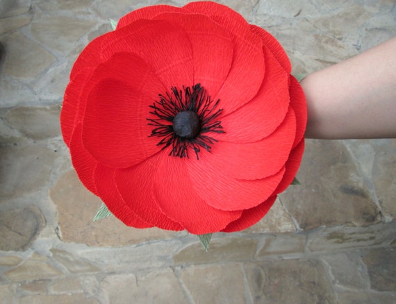 Red Paper Poppy Giant Paper Flower Giant Paper Poppy Wedding