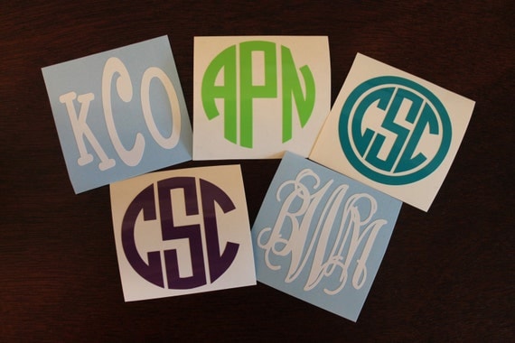 SINGLE 4 Vinyl Personalized Monogram Decal by pinkydotgifts