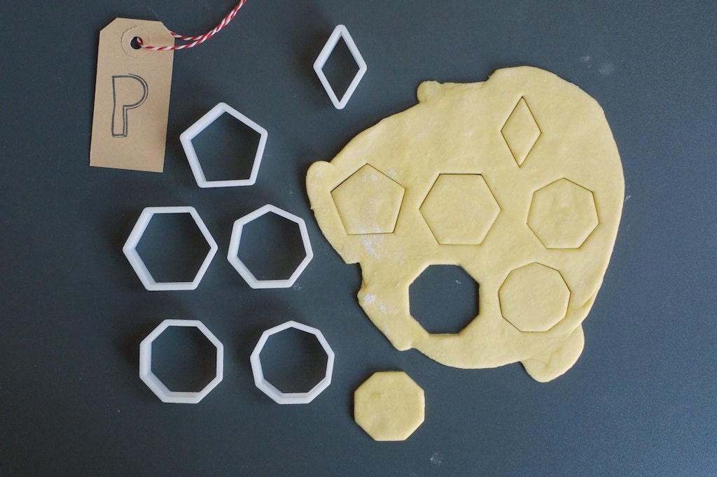 Polygon cookie cutter set made to order using a 3D by Printmeneer