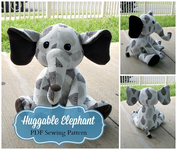 printable elephant sewing pattern