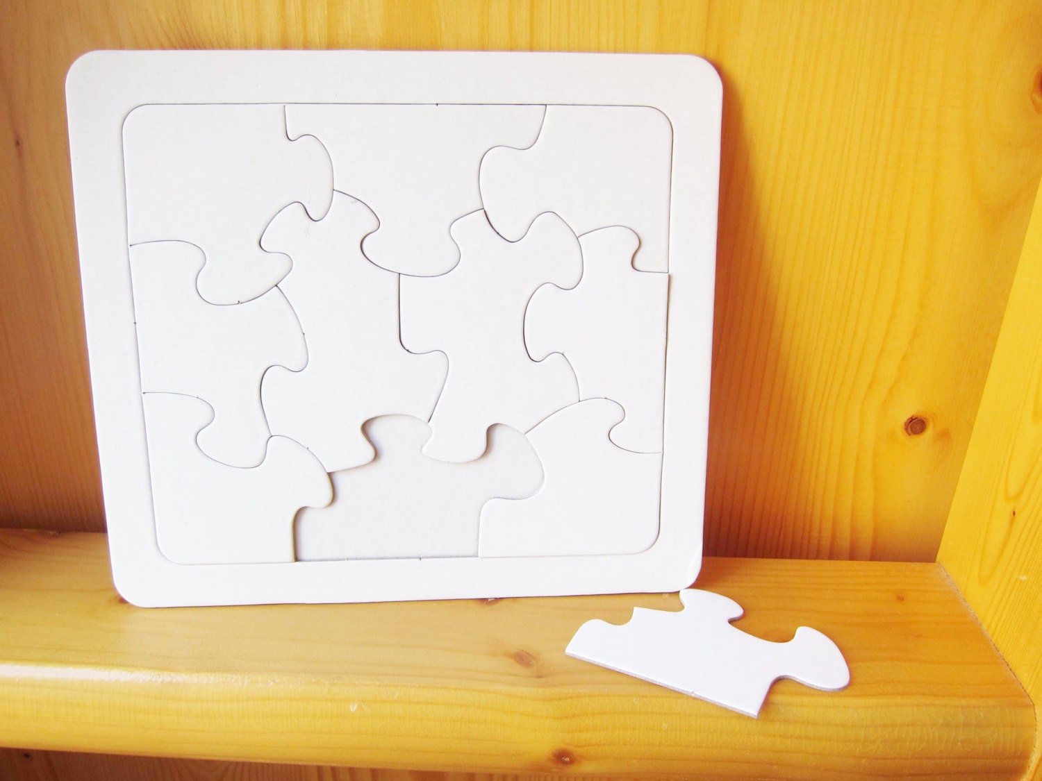 2 DIY Blank Puzzles Jigsaw 10 pieces kids crafts paper