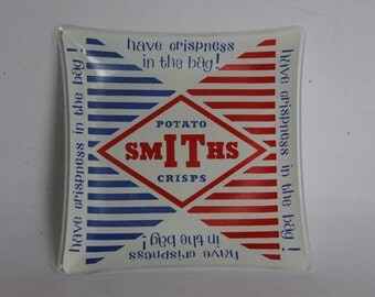 bovril 1960s vintage gl crisps dish, ass snacks retro   Smiths kitchen advertising,  cup