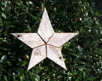 White Wooden Star Tree Topper Christmas Decoration- Reclaimed Wood