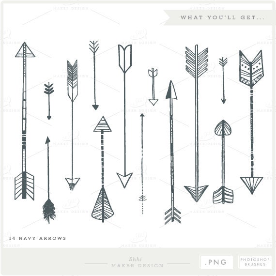 Arrow Clip Art PNG Files Photoshop Brushes Digital