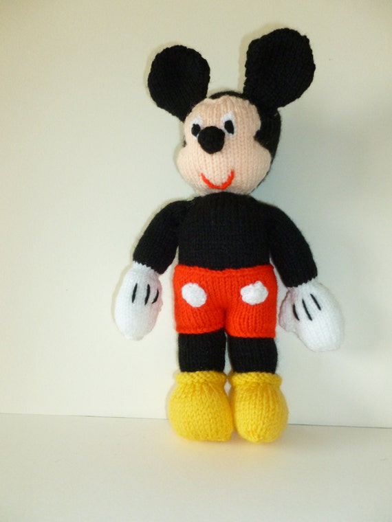 Mickey Mouse knitted toy by speedyknits on Etsy