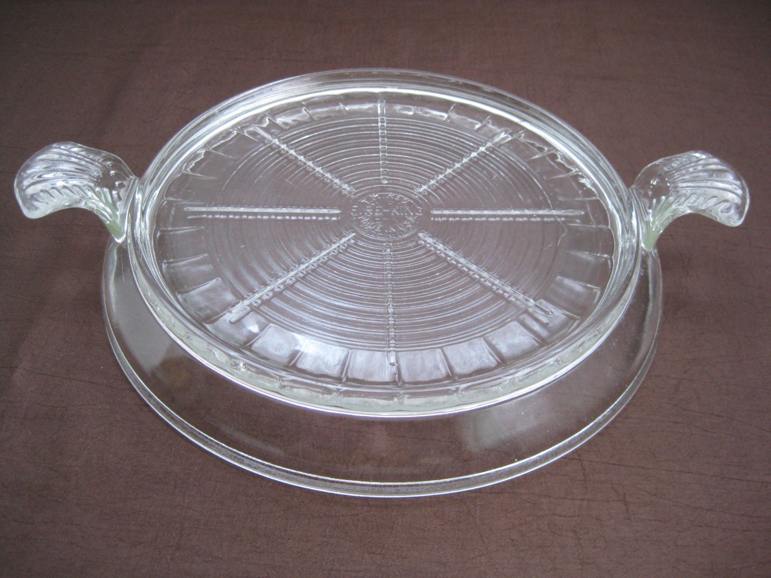 Vintage Mid Century Fire King Clear Glass Hot Plate Trivet Haute Juice