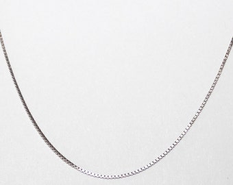 Turkey Box Chain Necklace 14k white gold - 16 inch - sku 7191