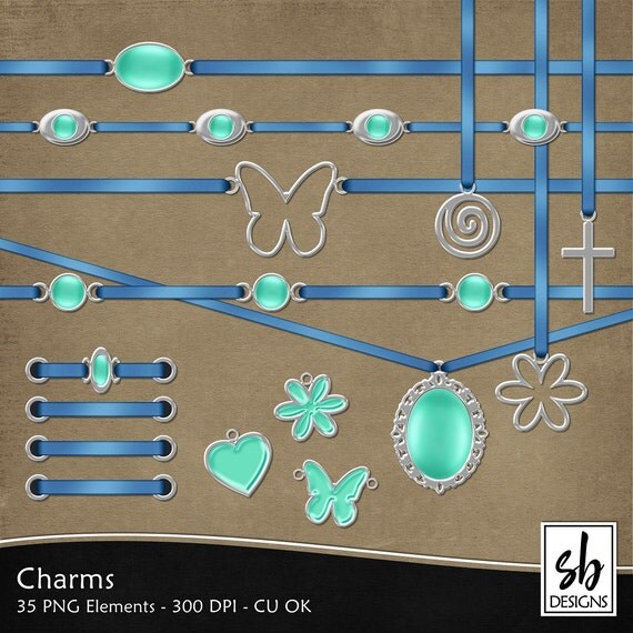 Digital Charms Charm Clip Art Charm by SBdigitalDesigns on Etsy