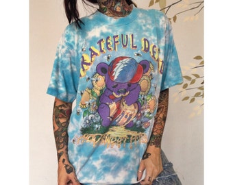 90's Grateful Dead Vintage Band Tee - Tie Dye Vintage Band T-shirt ...