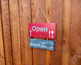 2 sided OPEN CLOSED sign for restaurant, cafe, bakery, catery in ...
