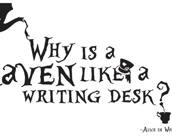 Mad hatter: why is a raven like a writing desk? the answer)