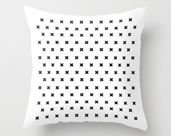 Decorative Throw Pillow Cover Black and White Geometric ...