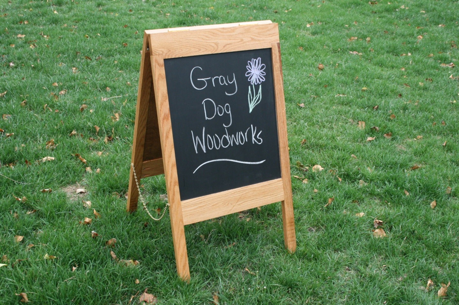 Solid Red Oak Sandwich Board Sidewalk Sign Chalkboard Easel