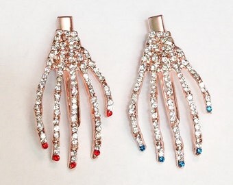 Rockabilly Diamond Skeleton Hand Hair Clip - PinUp - Rockabilly