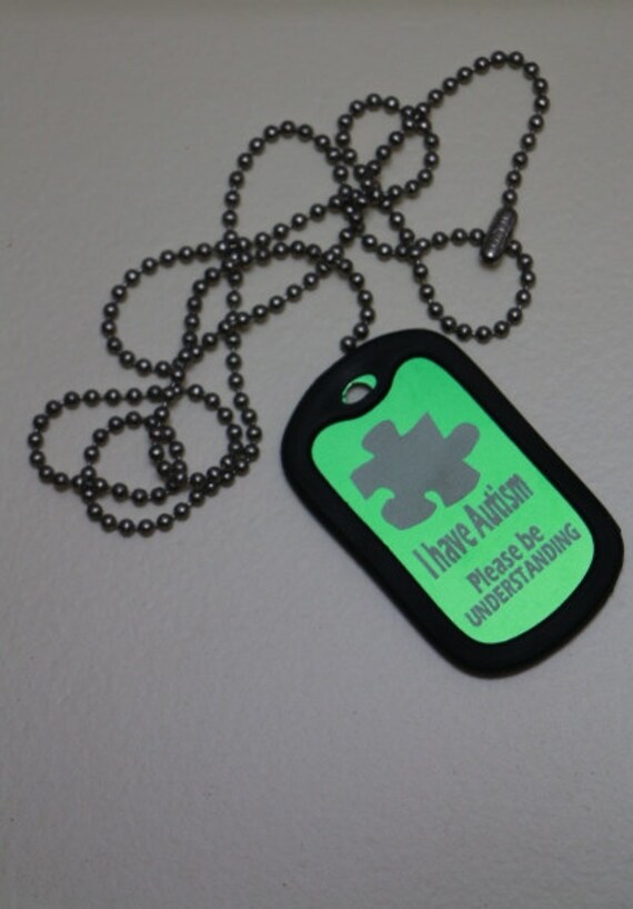 Laser engraved Autism Medical ID tags Choose Colors and Font