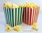 24 Christmas Holiday Mini Popcorn Box Set - Red Stripe and Green Stripe Il_170x135