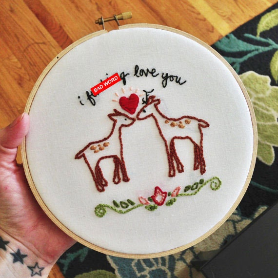 Items similar to Love You Mean It 8" embroidery on Etsy