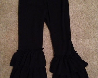 Ruffled leggings Matilda Jane inspired black and many colors size newborn to tween 16
