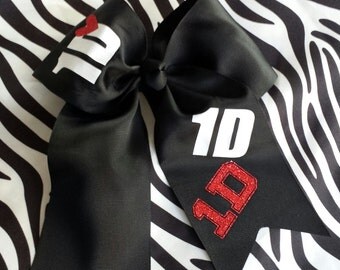 One Direction Cheer Style 7" Custom Hair Bow, Perfect for sports or daily wear. With Alligator Clip. Made to order.