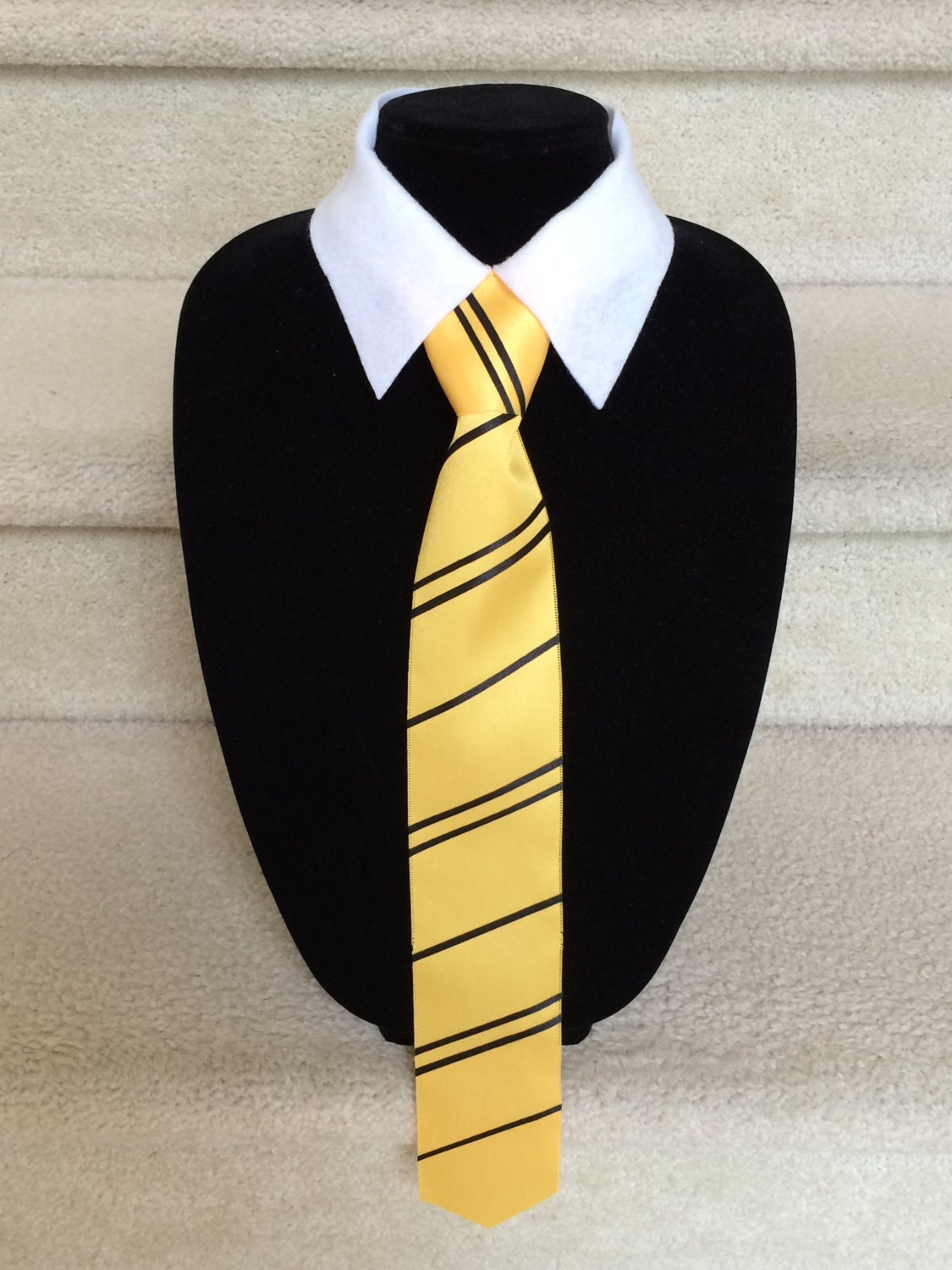 Hufflepuff Tie: Harry Potter Inspired Striped Costume Tie and