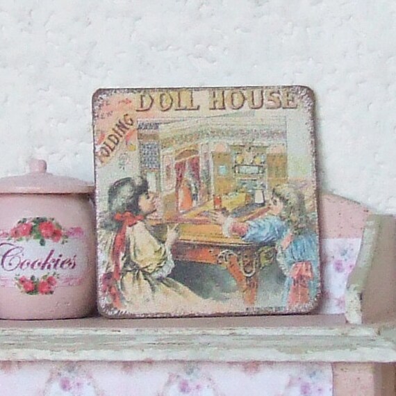 Dollhouse Miniature Folding Doll House Sign by sarahslilessentials