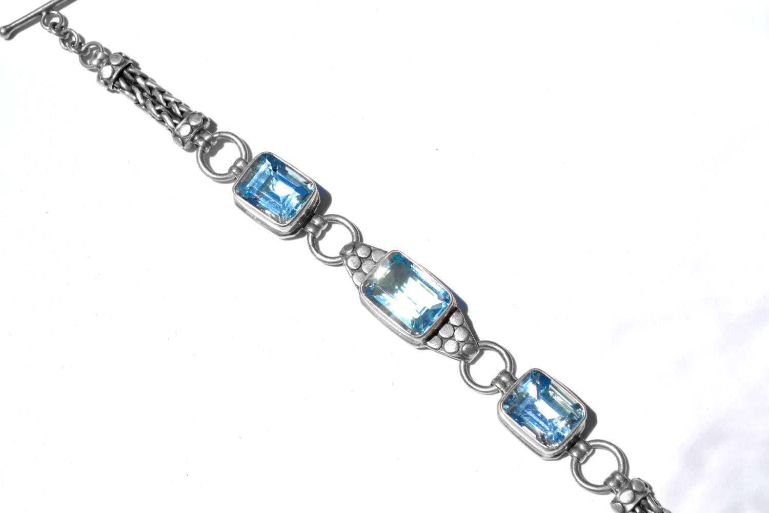 Blue Topaz Sterling Silver Bracelet