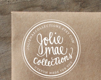 Custom Calligraphy Shop Name Circular Rubber Stamp