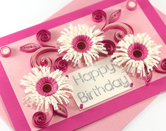 Birthday Card Beautiful Handmade Quilling Card for