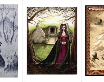 Mists of Avalon, Print Set 3x A5 / A4, Celtic mythology, Lady of the Lake, Morgan le Fey, The Morrigan, Arthurian Legend, Celtic goddesses