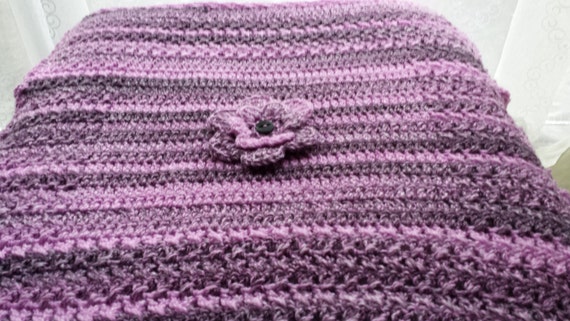 PDF baby pram blanket crochet pattern in chunky yarn