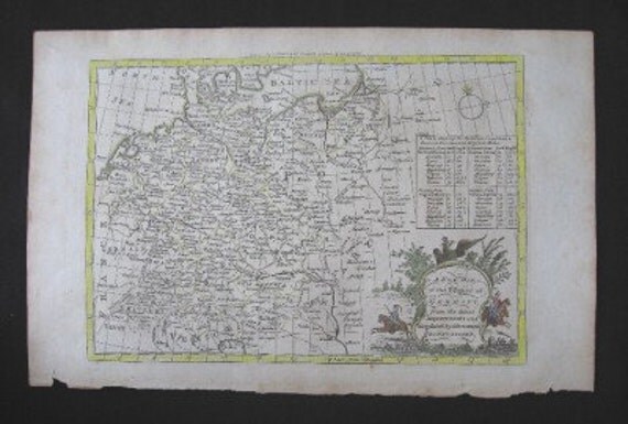 Thomas Bowen Copperplate Engraving Map Germany 1778