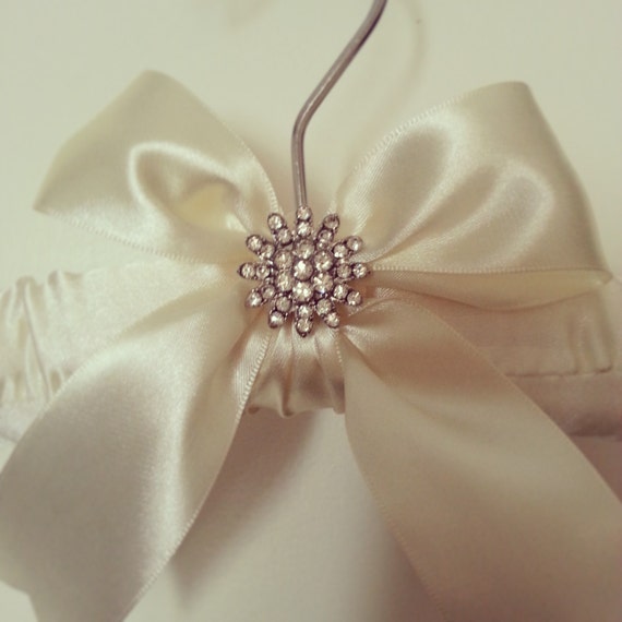 Wedding Dress satin hanger bridal hanger ivory satin padded