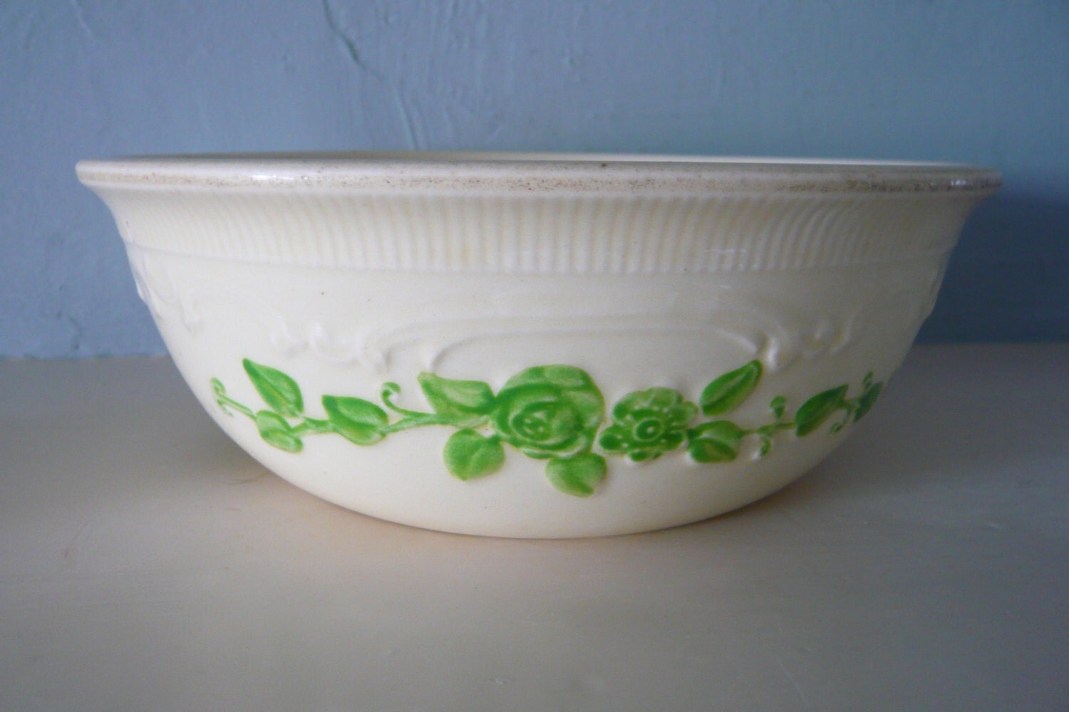 Homer Laughlin Oven Serve Casserole Bowl Dish Cream Embossed