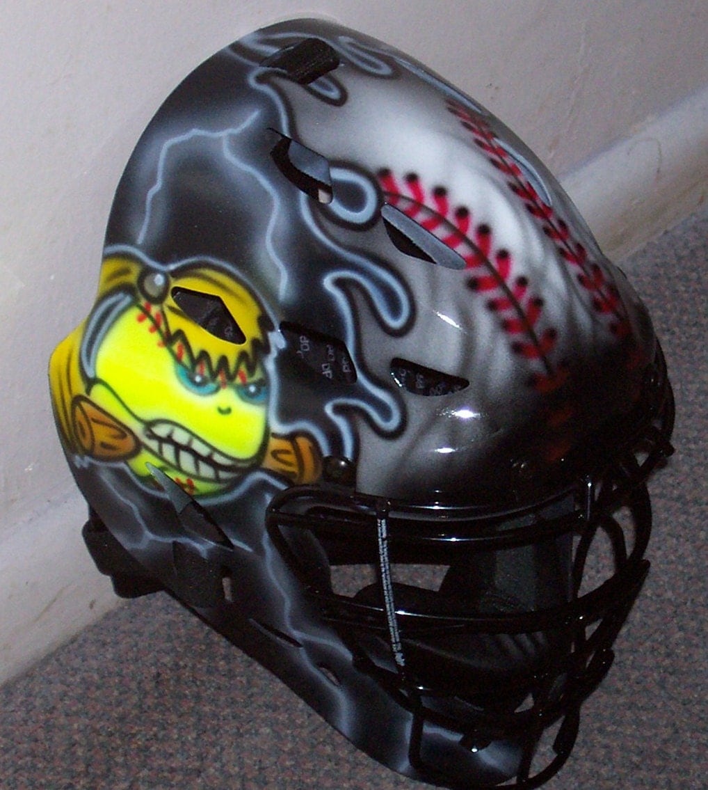 Airbrush Softball catchers helmet Rawlings YOUTH or ADULT