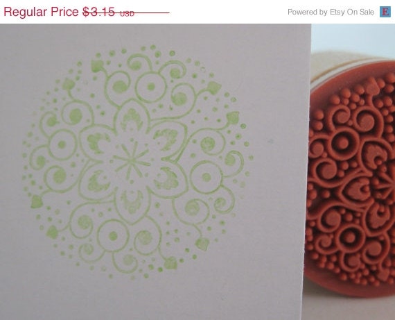10% off - Vintage Lace Doilies Round Rubber Stamp style 3 Il_570xn