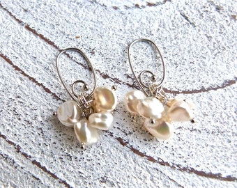 Keshi pearls earrings