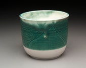 Teal Lotus Mountains Porcelain Tea-bowl