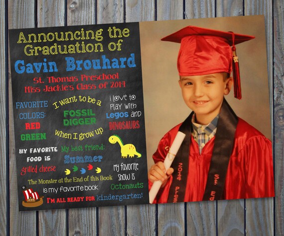 Graduation Poster Announcement with picture // Size 5x7