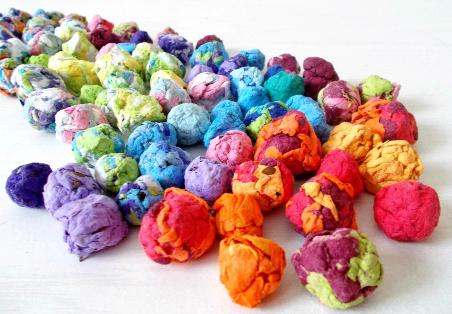Eco Friendly Seed Bombs -Plantable Paper With Wildflower Seed Balls - Rainbow Mix of Colors