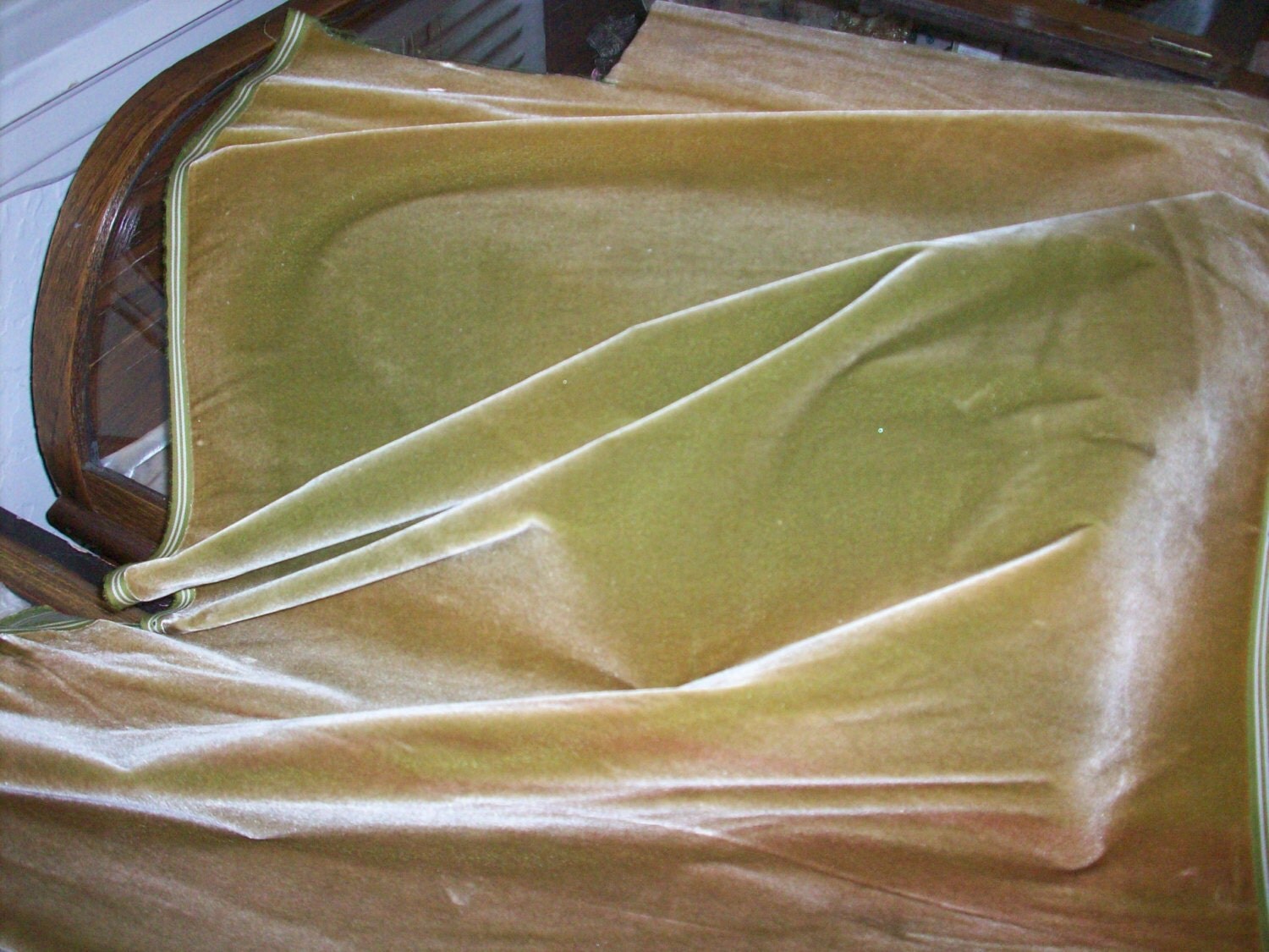 Antique Victorian Silk Velvet Fabric Yardage Made in France