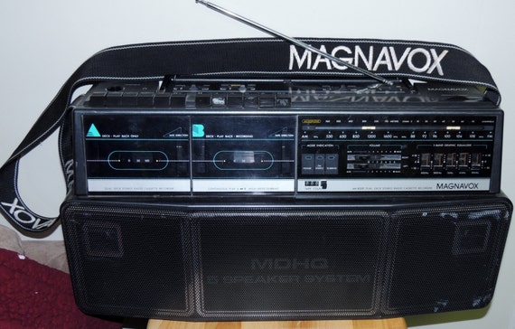 Magnavox Boombox Vintage Ghetto Blaster Dual Cassette 4536