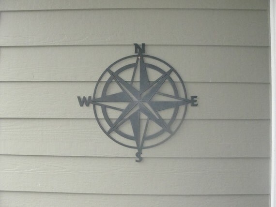 compass, Metal compass wall art, door hanger, compass nautical decor, housewarming gift, outdoor decor