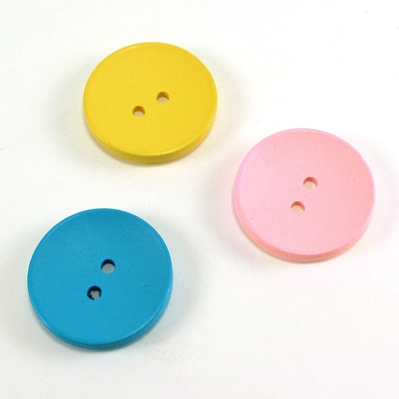 Colored Wood Buttons 7/8" (pack of 12) - ** FREE SHIPPING ** Il_570xn