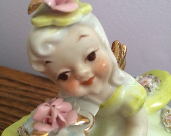 Vintage L'Amour China Saturday's Girl Figurine Hand Painted Japan
