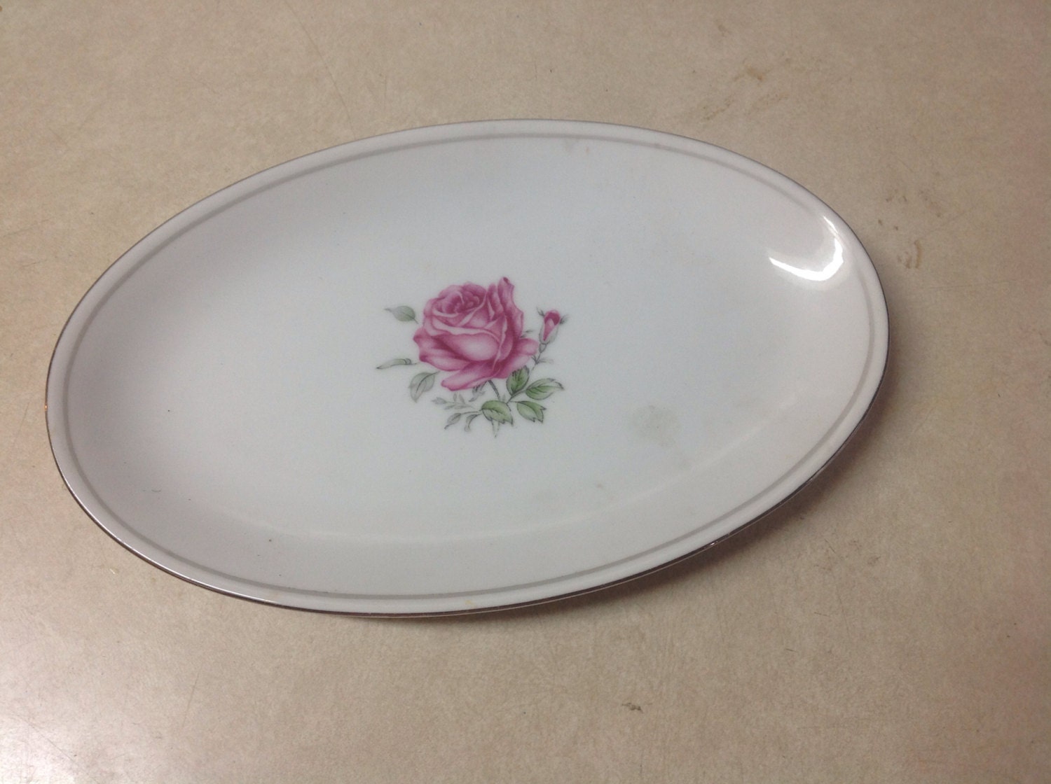 Vintage Imperial Rose celery relish dish Japan Fine China