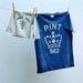 Pint T shirt Matching Father tshirt and Half Pint Twinset Gift for Dad and Son or Daughter in Navy and Grey tshirt tee